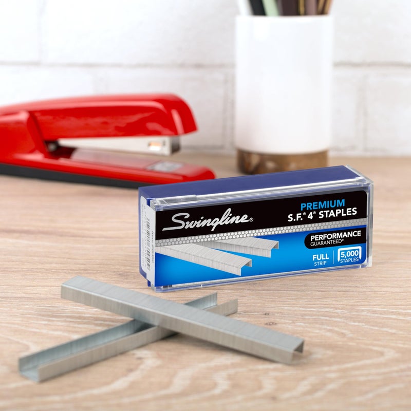 Swingline Staples, 5 Pack, S.F. 4, Premium, 1/4" Length, 210/Strip, 5000/Box (35481) - Image 3